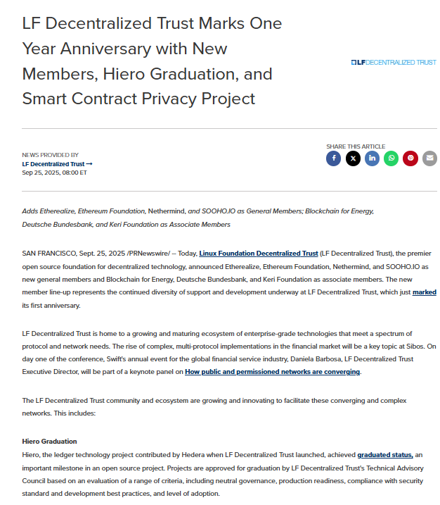 LF Decentralized Trust Anniversary. Source: LF Decentralized Trust