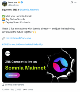 Somnia and ZNS integration