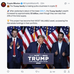 Trump family holdings are estimated at more than $5B