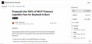 WLFI Buyback and Burn Proposal Ends