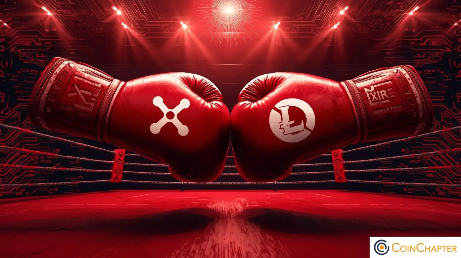 XRP vs. Litecoin concept