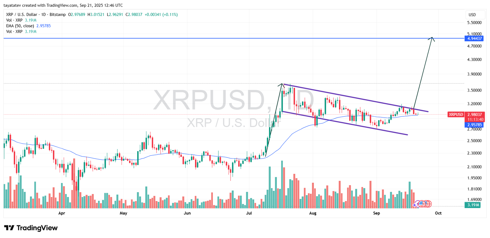 XRP Bullish Flag Daily Chart. Source: TradingView Bitstamp