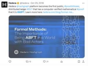 Hedera’s asynchronous Byzantine Fault Tolerance (aBFT