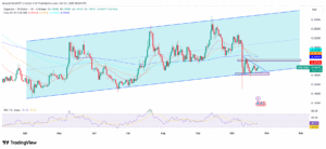 DOGE/USD 1-Day Price Chart with RSI and EMAs