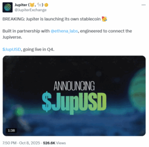 Jupiter Partners With Ethena Labs to Launch Solana-Based Stablecoin JupUSD
