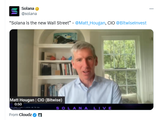 Matt Hougan Solana Live Interview. Source: Solana on X