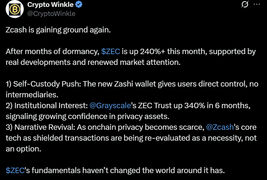 Zcash ZEC price Zashi Ethereum privacy