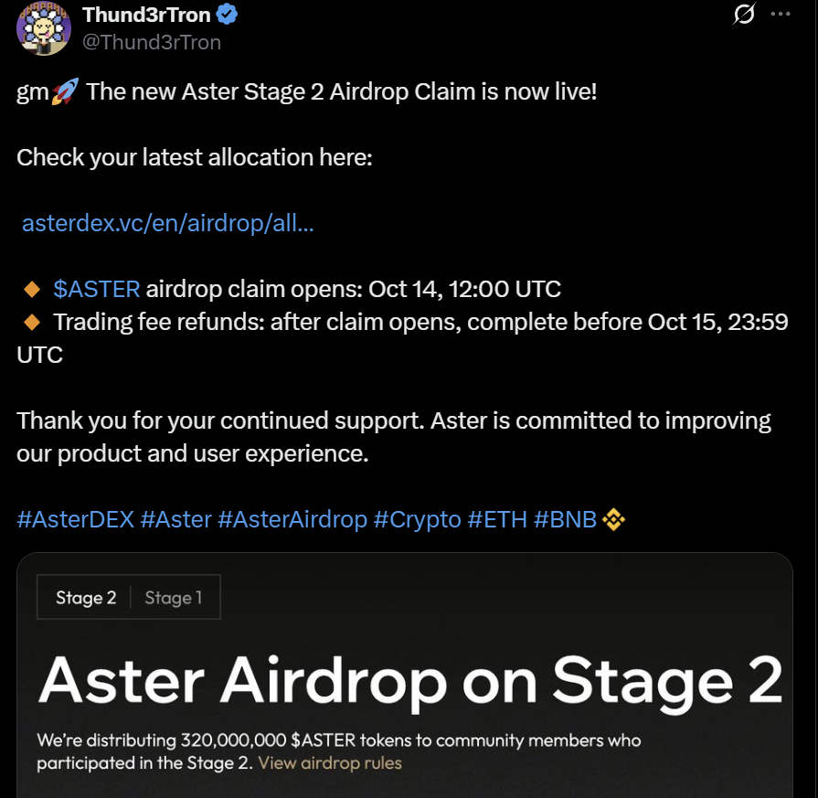 Aster token price analysis