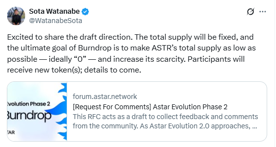 Astar Evolution Phase-2 RFC. Source: Sota Watanabe on X