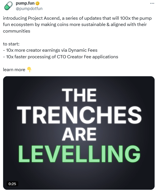 Pump.fun Project Ascend Announcement. Source: X