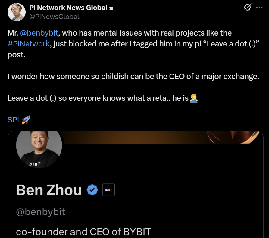 Bybit Ben Zhou Pi Network PI fans