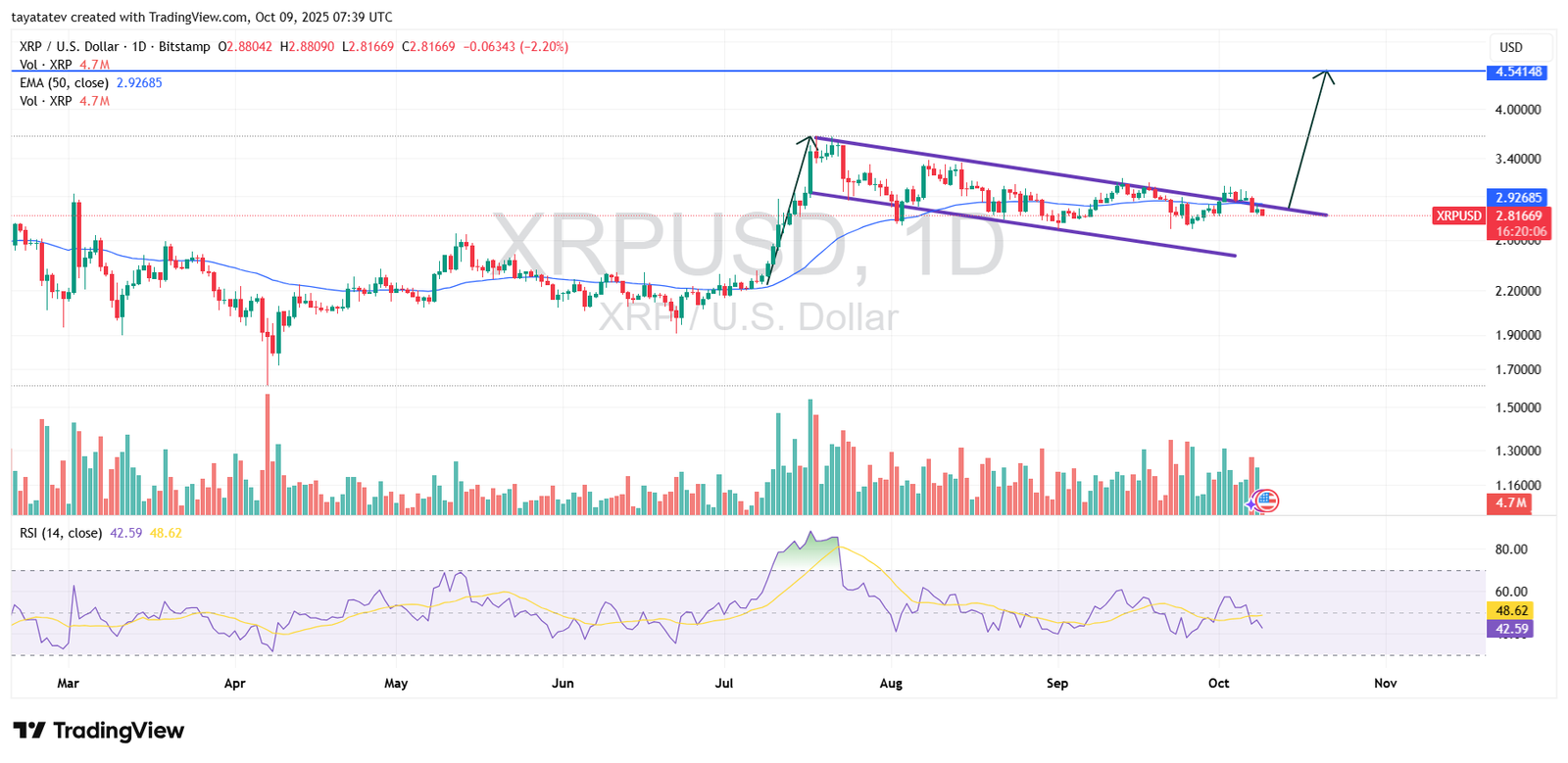 XRPUSD Daily Chart Bullish Flag. Source: TradingView
