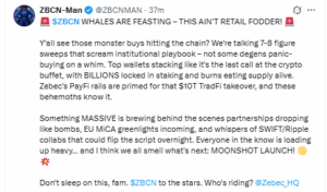 ZBCN-Man’s Post Sparks Whale Speculation