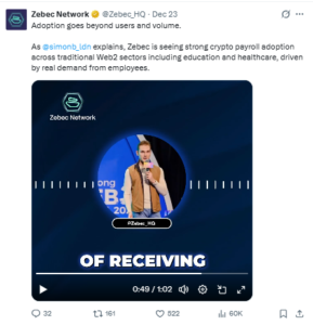 Zebec Sees Schools and Healthcare Firms Pick Up Crypto Payroll